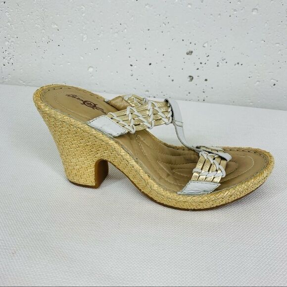 Born Crown size 8 White & Silver Sandal Heels - Picture 8 of 13